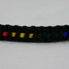 Black LGBTQ Support Paracord Bracelet w/ Rainbow Line & Red Button - Image 3