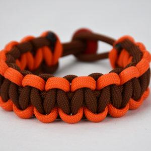 brown orange and brown paracord bracelet unity band with red button in ...
