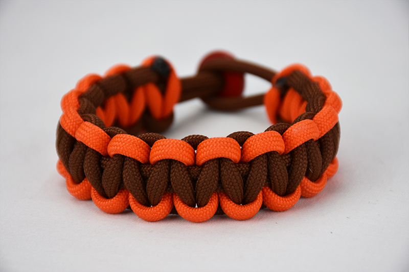 brown orange and brown paracord bracelet unity band w red button ...