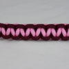 Burgundy, Burgundy, and Soft Pink Paracord Bracelet | Multi Color w/ Red Button - Image 3