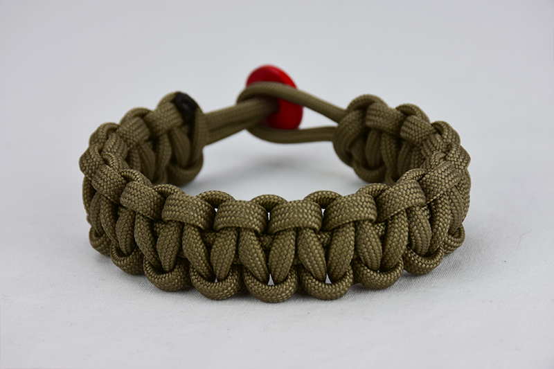 Coyote Brown Paracord Bracelet | One Color w/ Red Button