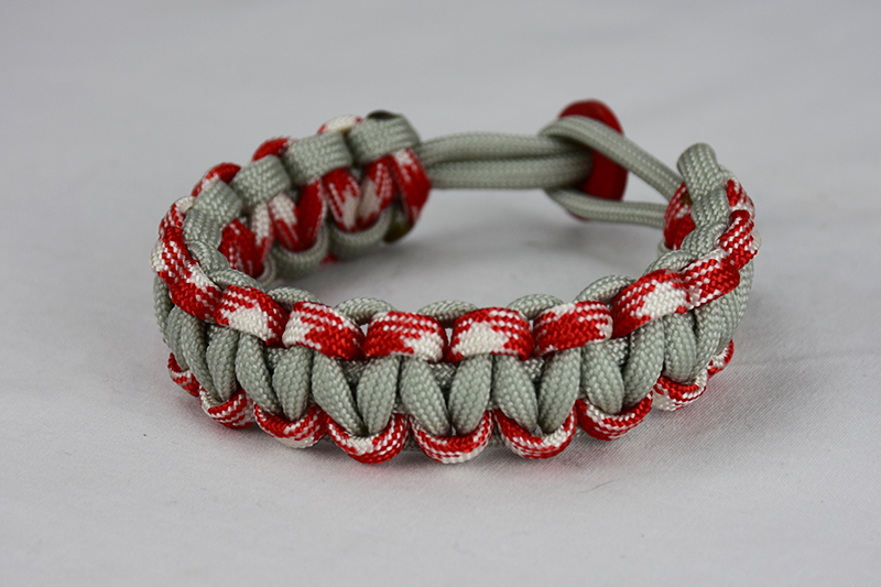 Grey, Red and White Camouflage, and Grey Paracord Bracelet That Will Help  People Who Need It The Most