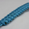 light blue paracord bracelet unity band with red button in the corner, picture of a light blue paracord bracelet unity band with red button fastener in the front corner on a white background