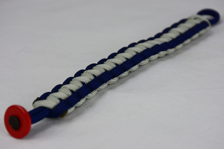 Navy Blue, Grey, and Navy Blue Paracord Bracelet That Will Help People