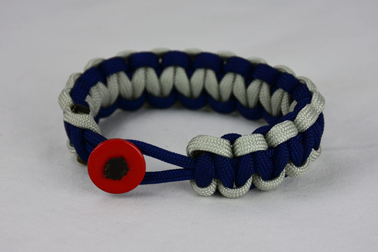 Navy Blue, Grey, and Navy Blue Paracord Bracelet That Will Help People