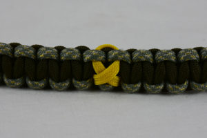 od green acu camouflage od green military support paracord bracelet unity band with yellow ribbon in the center