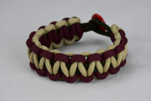 od green burgundy and desert sand paracord bracelet unity band with red button on back