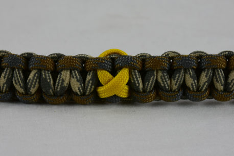 od green desert foliage camouflage desert sand foliage camouflage military support paracord bracelet with yellow ribbon in the center