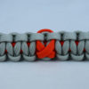 orange and grey leukemia support paracord bracelet with orange ribbon center