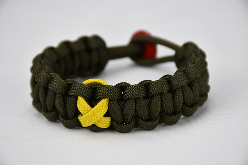 Support the Troops Military Paracord Key Fob Yellow Ribbon