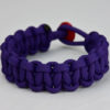 purple paracord bracelet unity band, picture of a purple paracord bracelet with a red button fastener