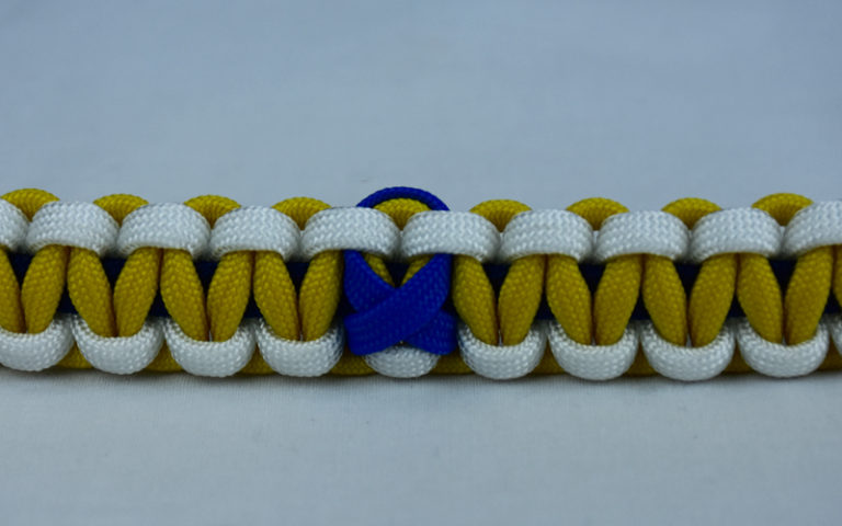 Navy Blue, White, and Yellow Anti-Bullying Paracord Bracelet And Help ...