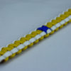navy blue white and yellow anti bullying paracord bracelet with red button in the bottom corner and blue ribbon